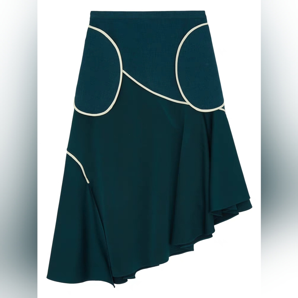 NWT BABYGHOST contrast hem asymmetrical flare skirt